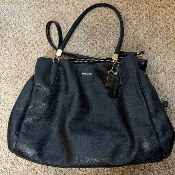 Coach Handbags - Coach leather shoulder bag black women’s leather bag with dust bag